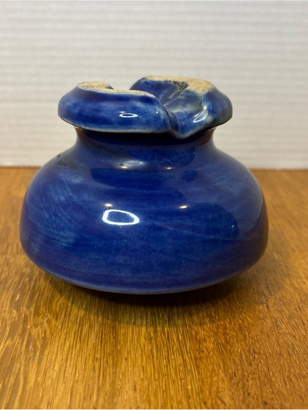 Vintage Rare Cobalt Blue Porcelain Insulator Saddle Bell Shaped